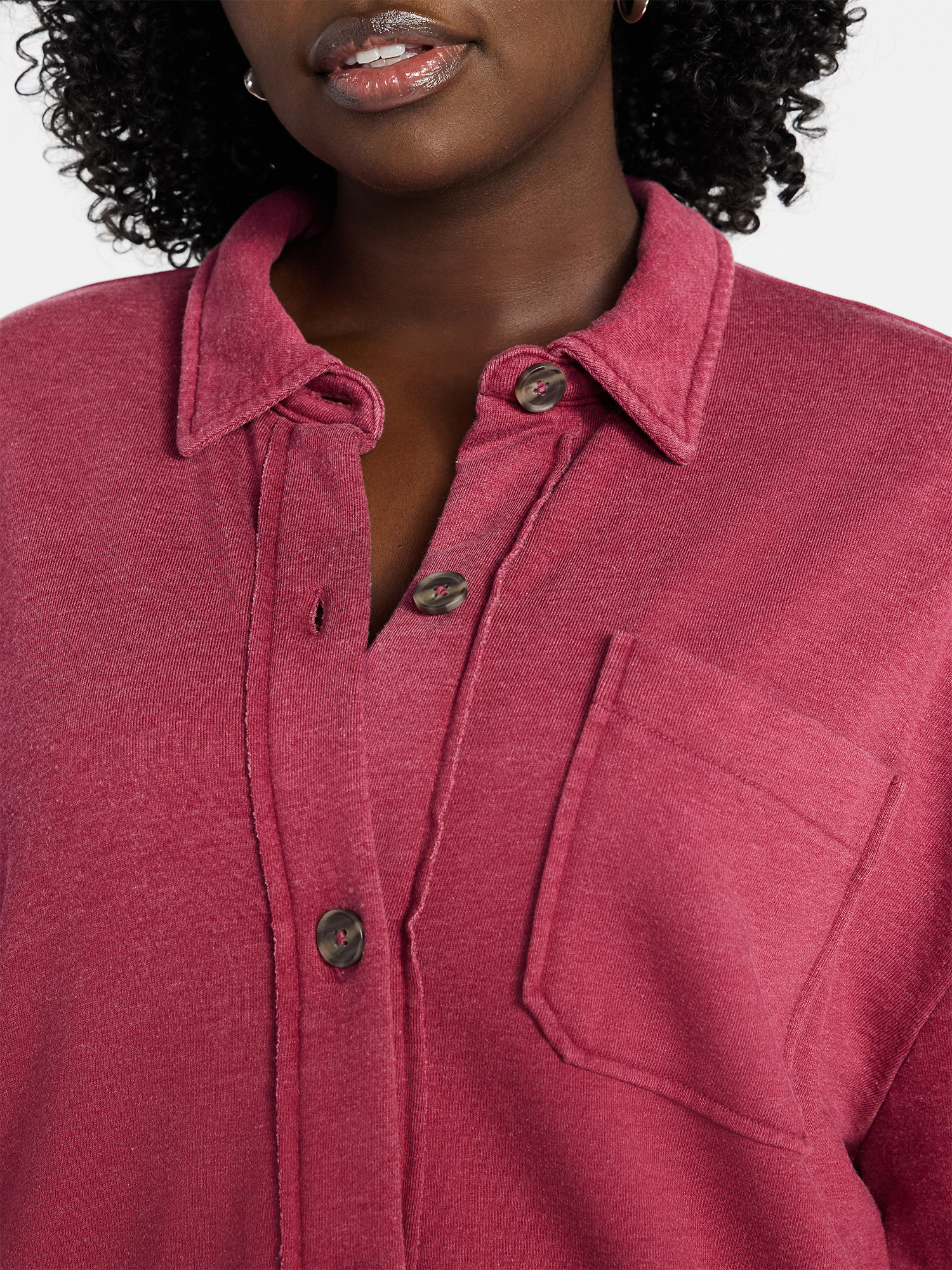 Terra & Sky Women's Plus Knit Shacket, Sizes 0X-5X