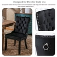 thumbnail image 5 of Velvet Tufted Dining Chairs Set of 8, Upholstered Accent Chairs with Solid Wood Frame for Kitchen & Dining Room, 5 of 11