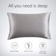 thumbnail image 3 of Fundas de almohada de satén y seda para piel y cabello. Juego de 2 fundas de almohada de satén para mujer con cierre de sobre. Suaves, transpirables y refrescantes. Gris., 3 of 7