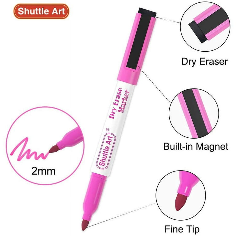 AGCAN Whiteboard Magnetic Dry Erase Marker Holder Set, Dry Erase Marker Holder Set Dry Erase Markers Fine Tip 3 Colors 6 Whiteboard Markers With Magnetic Pen Holder