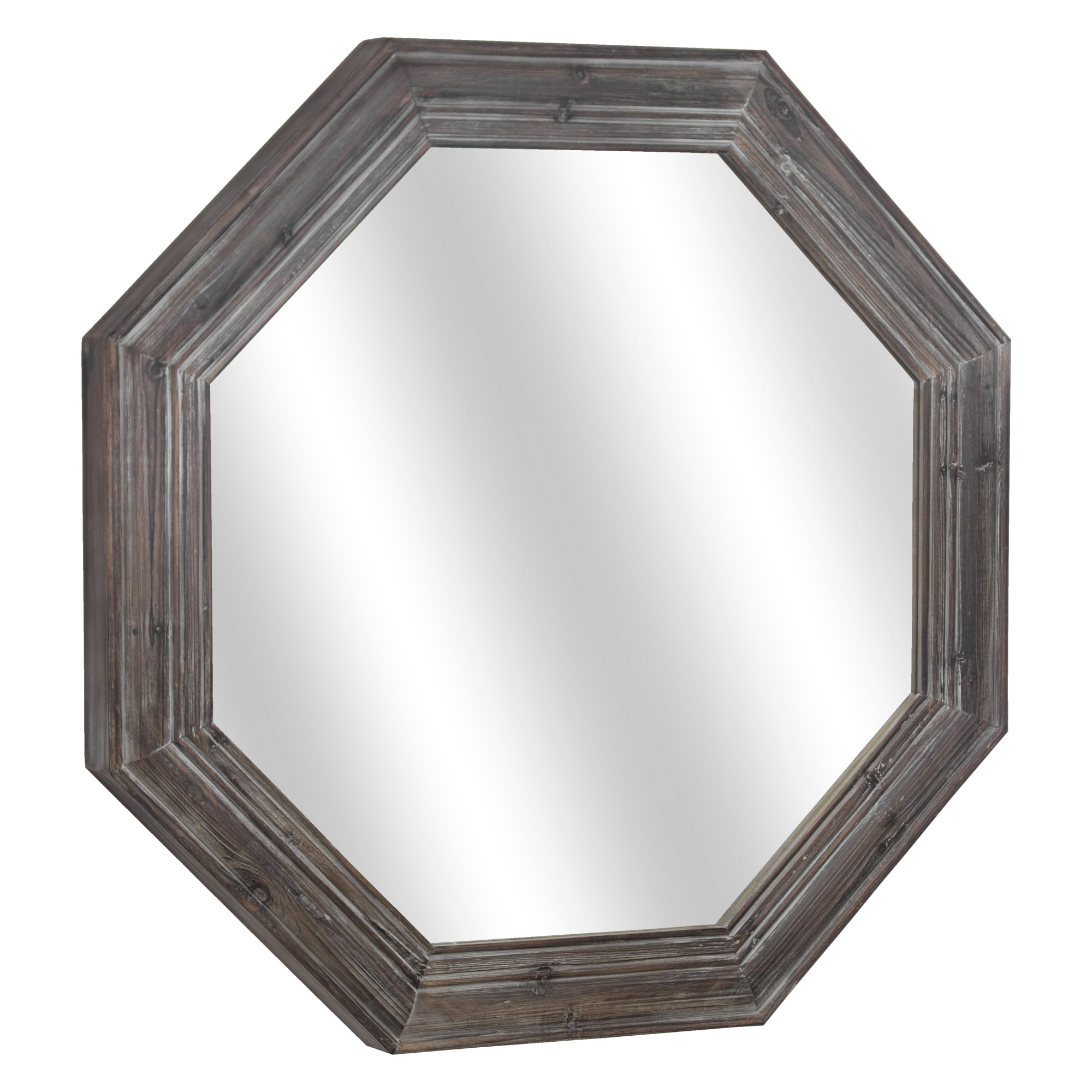 Octagon Wood Metal Framed Mirror