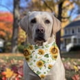 thumbnail image 2 of Dog Bandana 1 Pack,White Green Leaf Flower Sunflower Pattern Bandanas for Dogs,Cat Bandana,Small/ Large Dog Bandana 2 Size,Dog Bandanas, 2 of 6