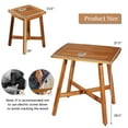 thumbnail image 3 of Costway Ensemble de Salle à Manger de Patio en Acacia 5 Pcs avec Table Carrée et 4 Tabourets, 3 of 10