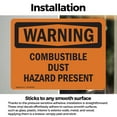 thumbnail image 3 of (2 Pack) Combustible Dust Hazard Present OSHA Warning Sign 10 Inch X 7 Inch Vinyl Label Decal Sticker Weather Resistant, UV Protected for Workplace, Business, and Construction Site,, 3 of 7