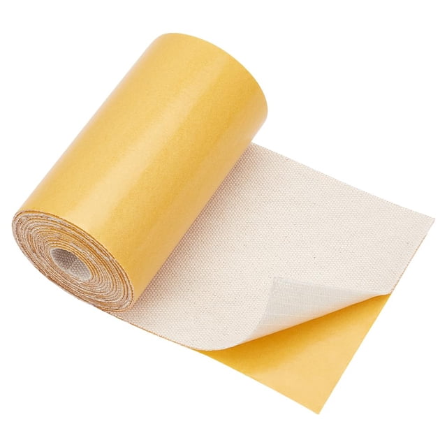 Cinta de reparación de lona de algodón de 198 x 10 cm, autoadhesiva, color blanco, para sofás, tiendas, sillas, asientos de coche y cubiertas de barco, 1 mm de grosor.