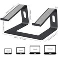 thumbnail image 2 of Laptop Stand Aluminum Laptop Riser Compatible with Apple Mac MacBook Air Pro 10 to 15.6 Inch Notebook Computer, Ergonomic Elevator Holder, Black, 2 of 7