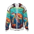 thumbnail image 1 of Balery Sea Turtle in Coral Sudadera ligera de manga larga con capucha y protección solar UPF 50+ para hombre y mujer, ideal para pesca y running-3X-Large, 1 of 7
