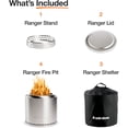 thumbnail image 4 of Solo Stove Ranger Fire Pit Bundle | Portable & Smokeless | Includes Stand, Lid & Shelter | Ideal for 2–4 People | Stainless Steel, 15"x15", 22lbs, 4 of 8