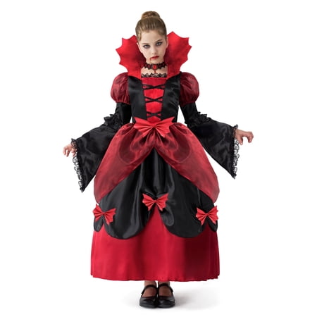 Joyfy Vampire Costume for Girls, Halloween Gothic Victorian Vampiress Queen Costume for Kids Party Dress Up Cosplay