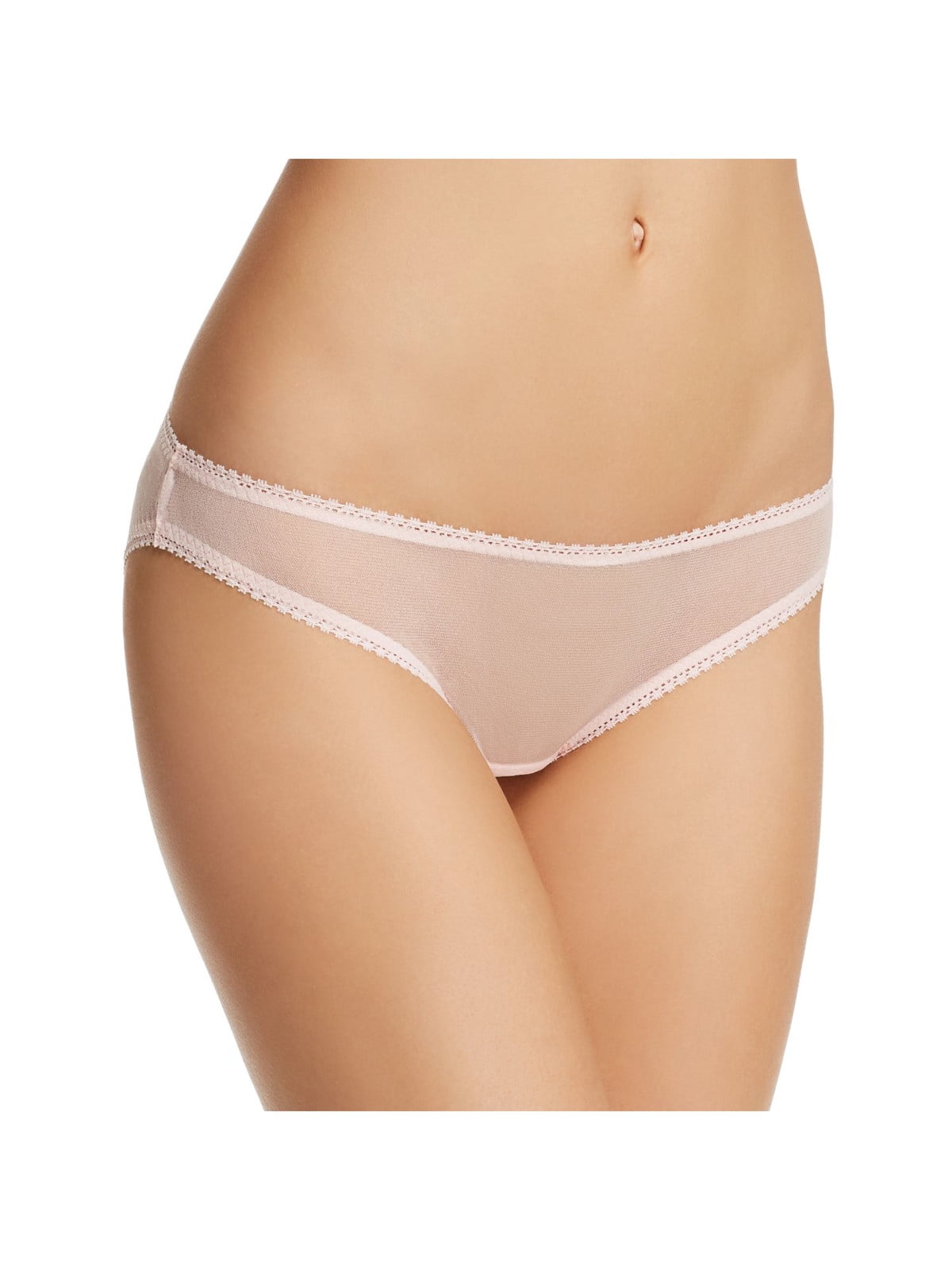 ON GOSSAMER Intimates Pink Mesh Hipster Sheer Bikini Underwear L