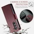 thumbnail image 2 of Case for Samsung Galaxy Z Fold5 Wallet Case, Retro PU Leather Flip Case with Magnetic Closure, [RFID Blocking] Card Holder and Kickstand for Men Women, TPU Shockproof Full Protective Case, Wine, 2 of 11