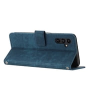Mantto for Samsung Galaxy A06 Wallet Case for Women Men,Durable PU Leather Shockproof Magnetic Clasp Folio Credit Card Slots Flip Kickstand Slim Phone Case with Wrist Strap,Blue