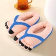 thumbnail image 5 of Pantuflas divertidas con forma de pie grande para hombres y mujeres | Zapatillas cómodas para estar en casa para parejas | Pantuflas cálidas de invierno con suela suave para el hogar y como regalo, 5 of 5
