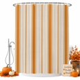 thumbnail image 2 of Orange Striped Shower Curtains for Bathroom, Modern Minimalist Stripes Farmhouse Waterproof Fabric Shower Curtain, Decorative Bathroom Curtain for Bathtub, 36"x72", No Hooks Included, 2 of 9
