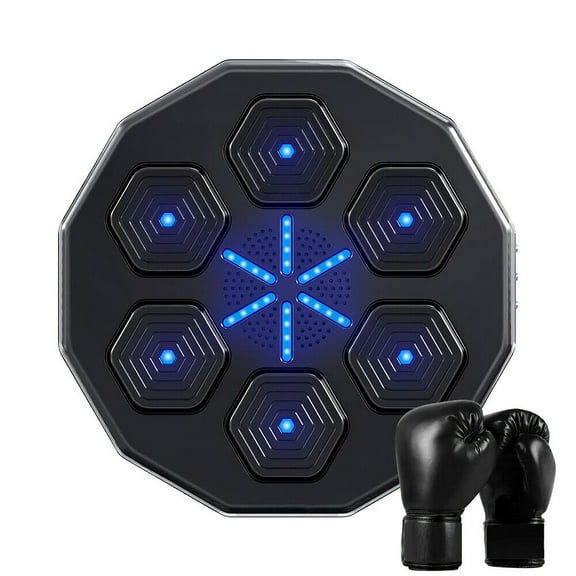 Electronic Music Boxing Machine, Smart Boxing Training Target, Fun Wall Bluetooth Mounted Punching Pad Bag, Boxing Target Workout Machine with Boxing Gloves