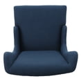 thumbnail image 6 of Contemporary Dining Chair With Winged High Back In Navy, Upholstered, Stable Legs, 23.67"w X 29.46"d 47.54"h Wings, Navy Blue Upholstery, Birch Wood Leg Construction,, 6 of 7