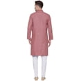 thumbnail image 3 of Cotton Embroidered Kurta Set Cotton Indian Clothes for Men (Maroon, XXL), 3 of 5