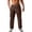Brown, variant on Bibifish Mens Pants Solid Color Casual Wide Leg Trousers Comfortable Relaxed Fit Elastic Waist Lightweight Breathable Daily Wear Sports Pants