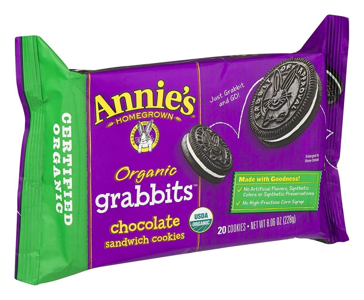 Annies Organic Grabbits Chocolate Sandwich Cookies, 8.06 oz, 20 ct (Pack of 10)