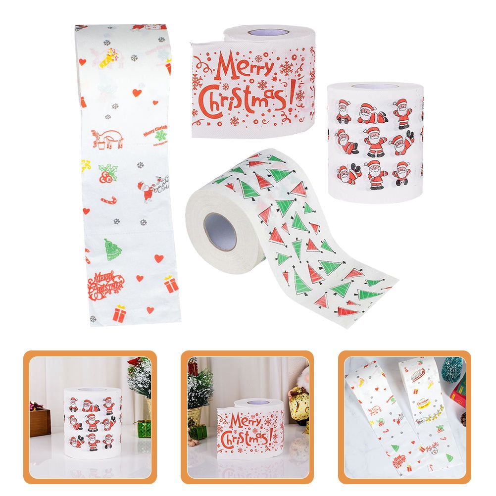 IFANLANDOR Toilet Paper with Christmas Patterns Assorted Color Soft Tissue for Home Holiday Use