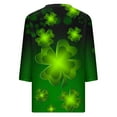 thumbnail image 4 of BLVB Womens 3/4 Sleeve Tshirt St Patricks Day Tees Shirt Shamrock Tops Casual V Neck Blouse Tops Green 12, 4 of 5