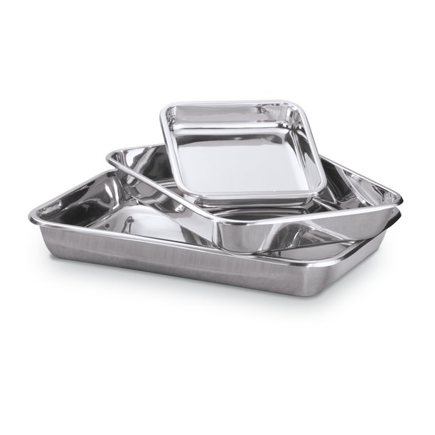 Hammer Stahl Stainless Steel 3 Piece Rectangular Bake Pan Set Walmart