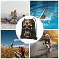 thumbnail image 5 of Sigee Metal Style Horned Skull for Drawstring Zipper Backpack ,Waterproof, Durable, Lightweight Gym Bag for Sports, 5 of 5