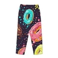 thumbnail image 5 of Disketp Donuts1 Print Women'S Comfy Pajama Pants Casual Drawstring Palazzo Lounge Wide Leg Pants, 5 of 9
