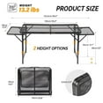 thumbnail image 3 of WDZS Folding Grill Table, Portable Picnic Table, Camping Table with Storage, Adjustable Height, 4.7ft Large Desktop ＆ 2 Wing Panels, Outdoor Grill Table for Party BBQ RV Picnic (Black), 3 of 9