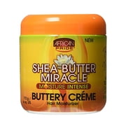 African Pride Shea Miracle Moisture Intense Buttery Leave In Cream Hair Moisturizer for Wavy, Curly, Coily Hair with Shea Butter, 6 oz.