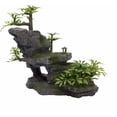 thumbnail image 2 of Plant on Rock Aquarium Ornament, Aquarium Rock Outcrop Ledge Ornament with Plastic Plants, Artificial Aquarium & Fish Tank Decoration Ornament, Fish, Reptile & Turtle Safe Polyresin, 2 of 2