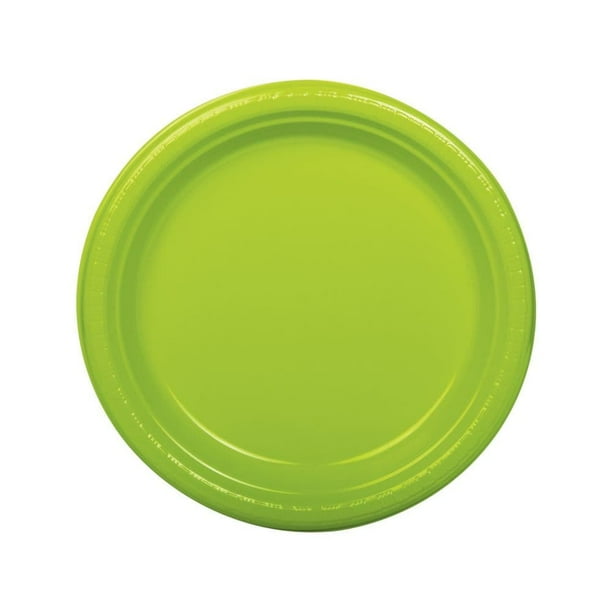 9" Lime Green Plastic Plates (20Pc) Party Supplies 20 Pieces