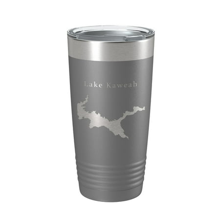 

Lake Kaweah Map Tumbler Travel Mug Insulated Laser Engraved Coffee Cup California 20 oz Dark Gray