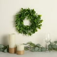 thumbnail image 6 of Efavormart 2 Pack | 12" Artificial Boxwood Wreath Candle Rings, Faux Leaves Wreath Garland Rings - Dark Green, 6 of 11