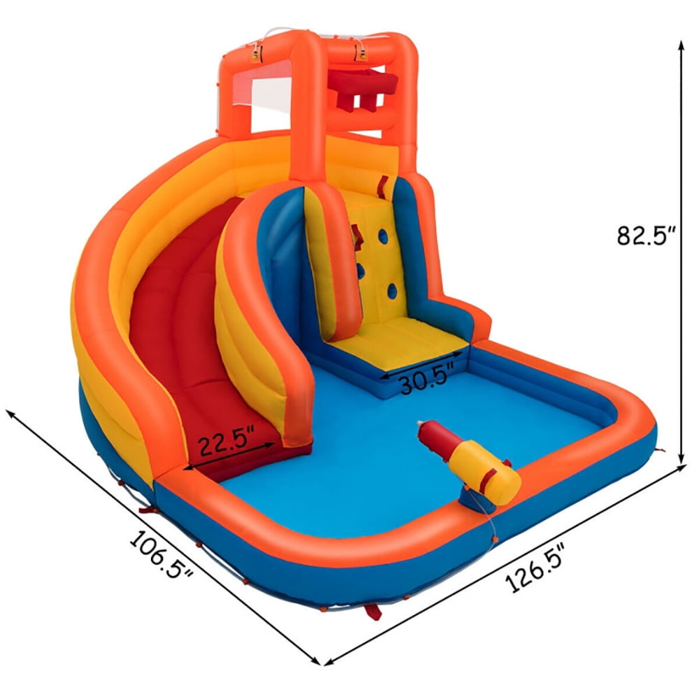 Aimee Lii Inflatable Water Bouncer House with Climbing Wall, Kids Water Park Bounce House