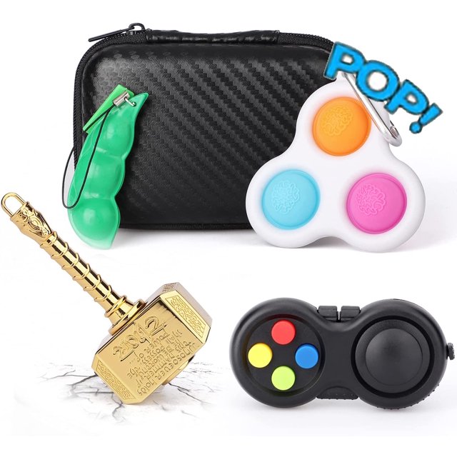 Sensory Fidget Pack Toys Set Kit, Push Bubble Simple Dimple Fidgit Pop Toy, Fidget Pad Game Controller, Fidget Spinners Hammer Hand Finger Desk Toy, Squeeze Bean For Kids Adults, Party Faours Supplies