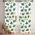 thumbnail image 5 of Blackout Kids Curtains,White Green Dinosaurs Speech Bubbles Pattern Childrens Insulated Curtains Set Of 2,Bedroom Essentials,Toddler Room Decor 42"x84", 5 of 5