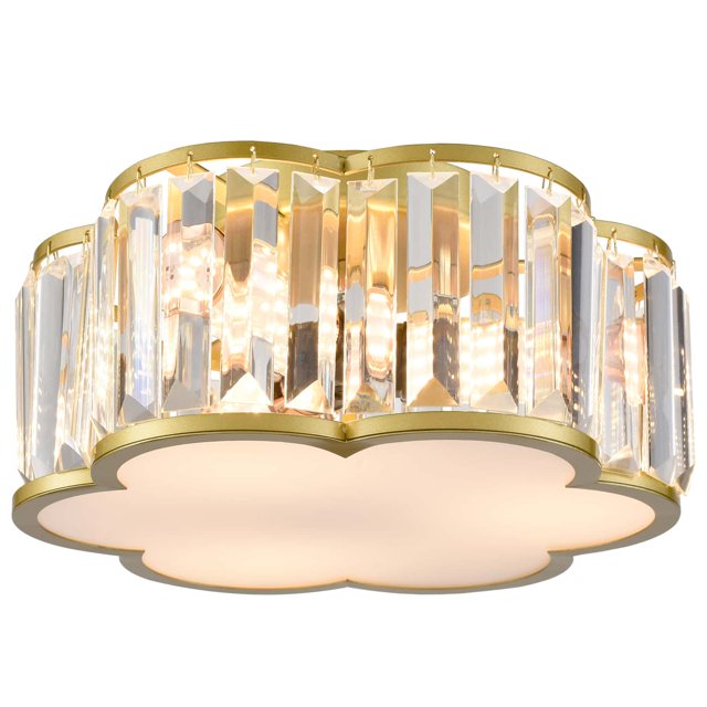 Tropea 3-Light Gold Flush Mount Ceiling Light Crystal Ceiling Light Fixture