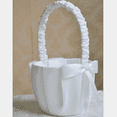thumbnail image 3 of 3X Romantic Bowknot White Satin Wedding Ceremony Party Flower Girl Basket, 3 of 8