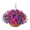 thumbnail image 3 of Maceta de cadena de gloria de la mañana falsa Arreglo de gloria de la mañana falsa Rosa violeta, 3 of 9