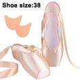 thumbnail image 1 of Zapatillas de punta de ballet para niñas y mujeres, zapatillas de bailarina con cinta y almohadillas en los dedos., 1 of 8