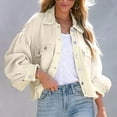 thumbnail image 5 of Leesechin Women's Basic Button Down Stretch Fitted Long Sleeves Denim Jean Jacket, 5 of 9