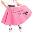 thumbnail image 3 of Hip Hop 50's Shop Girls 3 Piece Child Poodle Skirt Outfit (Small Child 6 Hot Pink), 3 of 8