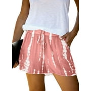 Dokotoo Women Comfy Drawstring Casual Elastic Waist Shorts Summer Beach Short Pants Size Small US 4-6