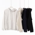 thumbnail image 4 of 380g Heavyweight Trendy Cotton Loose Fit Hooded Sweatshirt for Men, Solid Color Basic Pullover Hoodie, 4 of 4