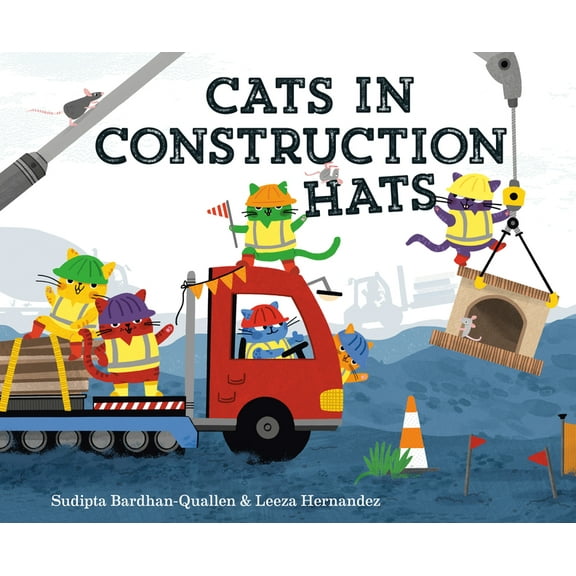 Cats in Construction Hats, (Board Book)