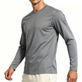 thumbnail image 2 of Men's Basic Athletic Long Sleeve T Shirt Comfort Lightweight Active Sports Shirts Basketball Jogging Workout Gray XL, 2 of 6
