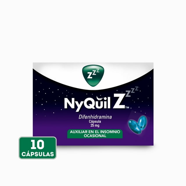 Auxiliar en el insomnio ocasional NyQuil Z con Difenhidramina 10 cápsulas