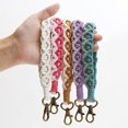 thumbnail image 3 of Keychain for Women Girls Handmade Bracelet Tassel Wristlet Strap Keyring New Q1V4, 3 of 9