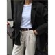 thumbnail image 4 of Blazer para Mujer, Informal, de Negocios, de Larga, con Solapa y Abertura Frontal, para Trabajo y con Bolsillos. Negro XL, 4 of 8